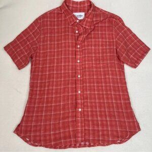 Corridor Plaid Shirt Short Sleeve, Red, Size XL